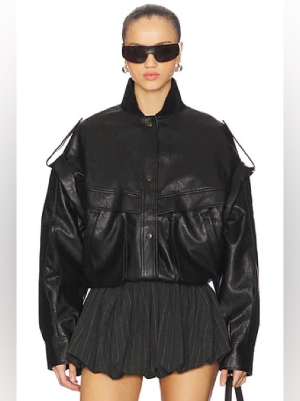 🆕 Lioness Madame Oversized Faux Leather Jacket Contemporary Bikercore Moto Chic